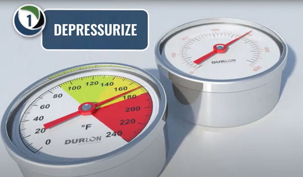 Depressurize pressure gauges
