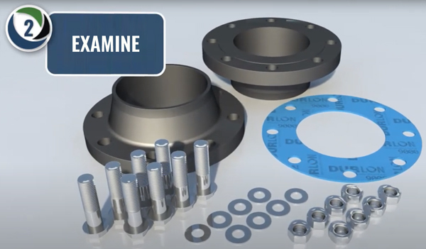 Examine flange and gasket parts