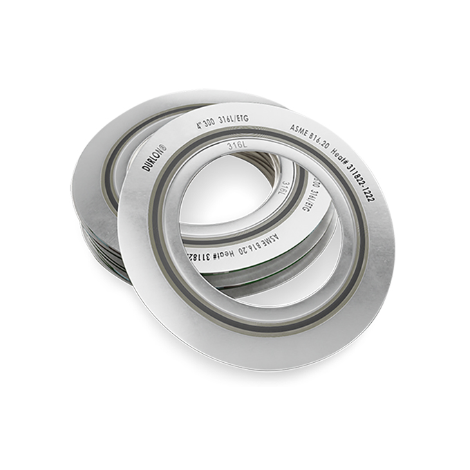 ETG high temperature Durlon metallic gaskets with stainless steel rings and inner sealing elements.