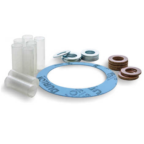 iGuard Flange isolation kit with Durlon 9000 gasket, insulating sleeves, washers, and sealing components.